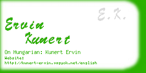 ervin kunert business card